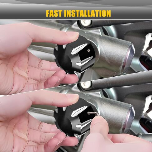Sresk For Spyders RT أغطية صواميل المحور الخلفي، زوج من أغطية المحور الألومنيوم لـ Cam-Am Spyder 2008-Later RT، F3، GS/RS، ST جميع الموديلات (أسود) in Kuwait