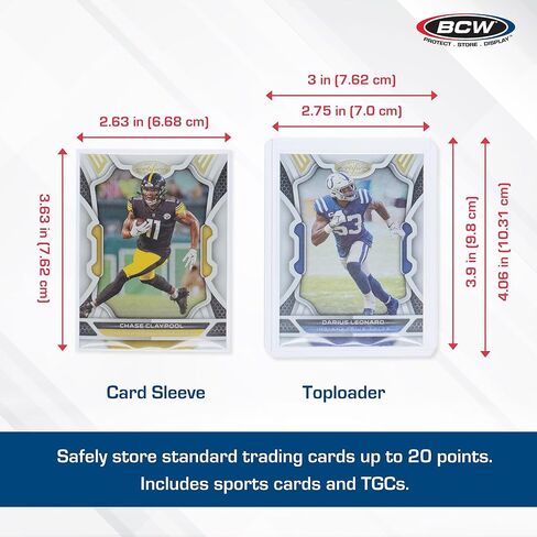 BCW Card Sleeve and Toploader Combo Pack | Premium Rigid PVC Toploaders and Acid-Free Polypropylene Penny Sleeves | Great for Football, Baseball, Magic The Gathering, Pokemon (100 Count) in Kuwait