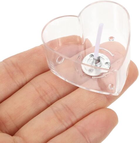 HEMOTON Tea Light Candle Cups,120pcs Valentines Day Heart Shape Clear Polycarbonate Plastic Empty TeaLight Mold Tin Container with TeaLight Candle Wicks in Saudi Arabia