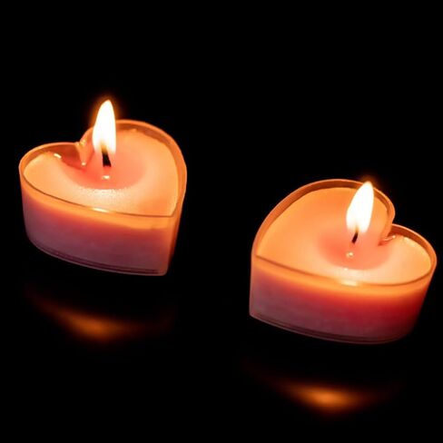 HEMOTON Tea Light Candle Cups,120pcs Valentines Day Heart Shape Clear Polycarbonate Plastic Empty TeaLight Mold Tin Container with TeaLight Candle Wicks in Saudi Arabia