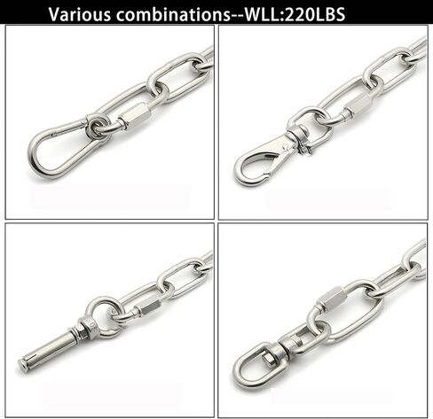 موصل سلسلة ربط سريع، حلقة تسلق لولبية، 1/4 بوصة حلقة تسلق سريعة، خيط مجلفن بيضاوي عالي التحمل، أجهزة ربط سريعة لمقطورة السلامة، والتأرجح، والأراجيح، والكابلات، والتخييم in Kuwait