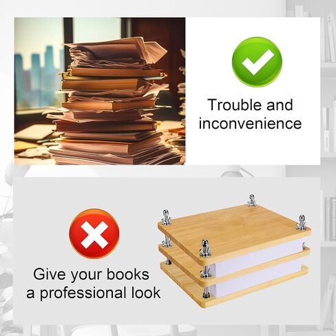 مكبس كتب، آلة ضغط كتب خشبية من الخيزران، مجموعات تجليد الكتب، تجليد كتب محمول بالضغط لتجليد الكتب يدويًا، مكبس ورق يدوي، مكبس زهرة الخيزران (11.6 × 7.9 بوصة) in Saudi Arabia