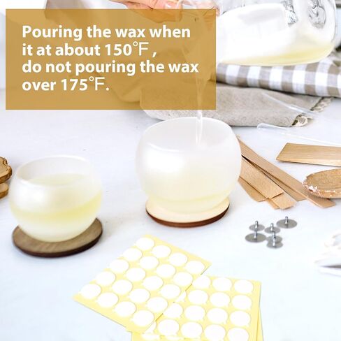 SAEUYVB 400PCS Candle Making Kit, Candle Wick Stickers, Candle Making Supplies, Double-Sided Stickers with The Little ‘‘Tail’’, Heat Resistance Wick Stickers for Candle Making in Kuwait