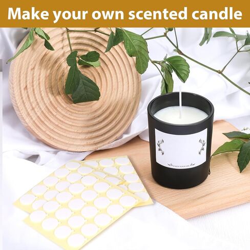 SAEUYVB 400PCS Candle Making Kit, Candle Wick Stickers, Candle Making Supplies, Double-Sided Stickers with The Little ‘‘Tail’’, Heat Resistance Wick Stickers for Candle Making in Kuwait