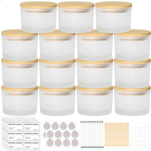 SUPMIND 4oz Fall Glass Candle Jars with Lids, 15pcs Bulk for Candle Making in Saudi Arabia