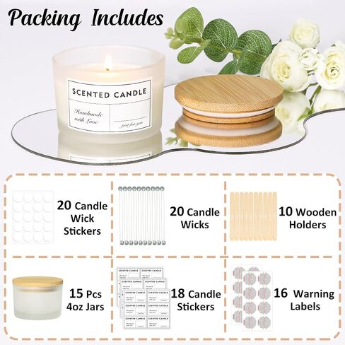 SUPMIND 4oz Fall Glass Candle Jars with Lids, 15pcs Bulk for Candle Making in Saudi Arabia