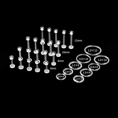 Clear Piercing Retainer Flexible Lip Studs Ear Nose Septum Eyebrow Cartilage Tragus Helix Earrings Acrylic Septum Rings Piercing Retainer Hoop 20g 18g 16g Clear Retainer for Work Surgery in Saudi Arabia