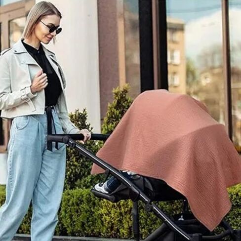 وشاح بغطاء لحمل الأطفال شبكي يسمح بالتهوية للرضاعة الطبيعية، معطف للرضاعة مع حزام قابل للتعديل، مانتا موسيلينا ألجودون (قوس قزح) in Saudi Arabia