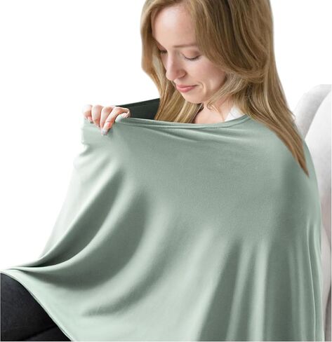 أغطية رضاعة من ميرمور للرضاعة الطبيعية، أغطية رضاعة ناعمة ومسامية للخصوصية، معطف رضاعة كامل 360 درجة للطفل والأم مع خط عنق قابل للإزالة (وردي) in Kuwait