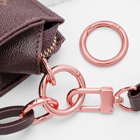 BieFuDan 20 قطعة من حلقات الزنبرك الزناد، حلقة سلسلة مفاتيح على شكل حرف O، مشبك حلقة تسلق ذهبية شاحبة، حلقة تسلق دائرية بمشبك حلقة مفاتيح، 5 مقاسات متعددة الأغراض لإبزيم حلقات المفاتيح، والحقائب، والمحافظ، وحقيبة اليد in Kuwait