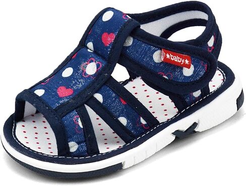 صنادل OAISNIT للأطفال الأولاد والبنات الصيفية للرضع أحذية خفيفة الوزن وغير قابلة للانزلاق للأطفال الصغار (12-18 شهرًا، أزرق كحلي) in Kuwait