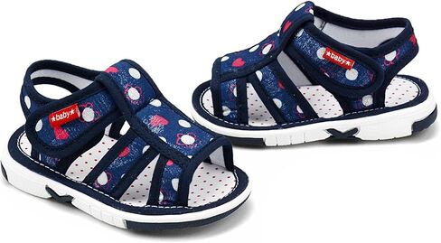 صنادل OAISNIT للأطفال الأولاد والبنات الصيفية للرضع أحذية خفيفة الوزن وغير قابلة للانزلاق للأطفال الصغار (12-18 شهرًا، أزرق كحلي) in Kuwait