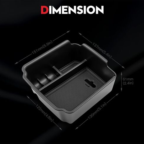 ملحقات السيارة لوحدة التحكم المركزية من VEHICODE لسيارة Volkswagen VW Tiguan 2018-2024 2021 2020 2019، Taos 2022-2023، صندوق تخزين مسند الذراع الأوسط، حاوية منظمة in Kuwait