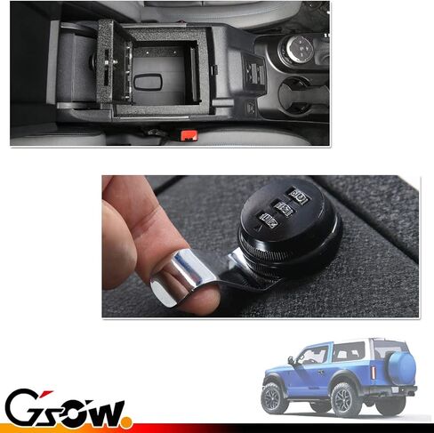 GSOWO Center Console Box Safe for 2021 2022 2023 2024 Ford Bronco, [with 3-Digit Combo] Lock Box Security Storage Organizer, Armrest Vault Safe Lockbox Car Accessories in Saudi Arabia