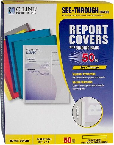 أغطية تقرير C-Line مع أشرطة ربط، فينيل أحمر، أشرطة حمراء، 8.5 × 11 بوصة، 50 لكل صندوق (32554) in Kuwait