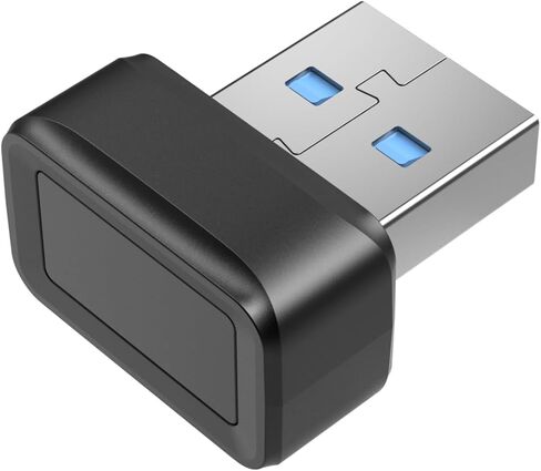 قارئ بصمات الأصابع Windows Hello لنظام Win10/11، محمول، بدون سائق، معرف لمس بيومتري 360 درجة، تسجيل دخول آمن سريع وفتح كمبيوتر محمول يعمل بنظام Windows، كمبيوتر مكتبي (أسود) in Kuwait