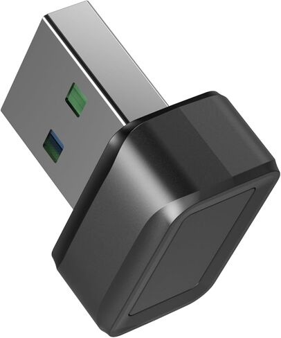 قارئ بصمات الأصابع Windows Hello لنظام Win10/11، محمول، بدون سائق، معرف لمس بيومتري 360 درجة، تسجيل دخول آمن سريع وفتح كمبيوتر محمول يعمل بنظام Windows، كمبيوتر مكتبي (أسود) in Kuwait