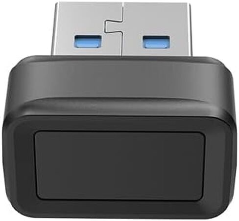 قارئ بصمات الأصابع Windows Hello لنظام Win10/11، محمول، بدون سائق، معرف لمس بيومتري 360 درجة، تسجيل دخول آمن سريع وفتح كمبيوتر محمول يعمل بنظام Windows، كمبيوتر مكتبي (أسود) in Kuwait