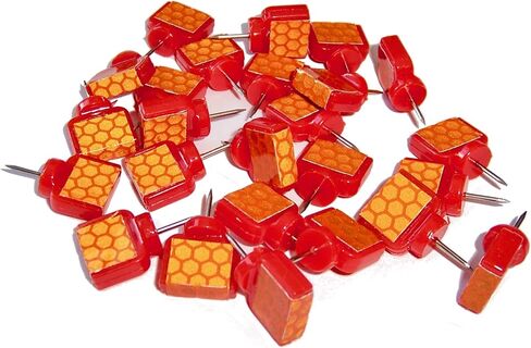 Orange Reflective Wing Tacks (Pack of 50) Trail Tacks, Glow Tacks, Hiking Markers, Trail Marking Tacks, Mark Trail Reflective Thumb Tacks for Hunting, Orange Tacks with Included LED Keychain Light in Saudi Arabia