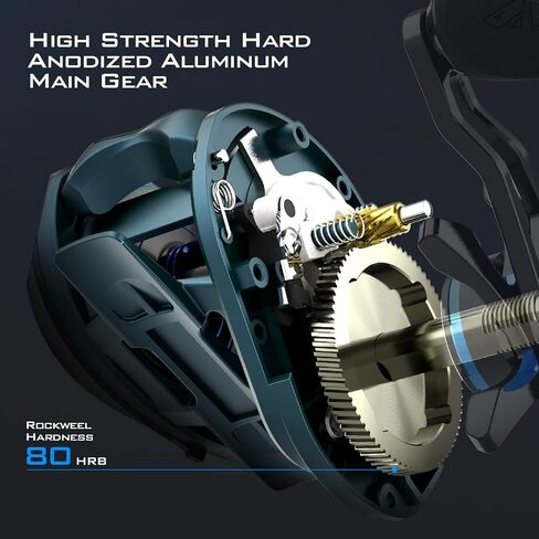 KastKing MegaJaws Baitcasting Fishing Reel, New AutoMag Dual Braking System Baitcaster Fishing Reel, Only 6.7oz, 17.64 LBs Carbon Fiber Drag, 11+1 Shielded BB, High Speed 5.4:1 to 9.1:1 Gear Ratios in Saudi Arabia