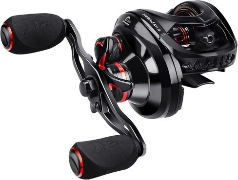 KastKing MegaJaws Baitcasting Fishing Reel, New AutoMag Dual Braking System Baitcaster Fishing Reel, Only 6.7oz, 17.64 LBs Carbon Fiber Drag, 11+1 Shielded BB, High Speed 5.4:1 to 9.1:1 Gear Ratios in Saudi Arabia