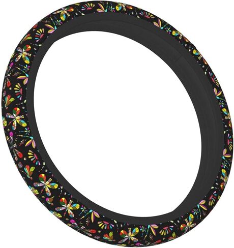 Comfortable Car Steering Wheel Cover Universal Fit 15 inches with Dragonfly Design in Saudi Arabia