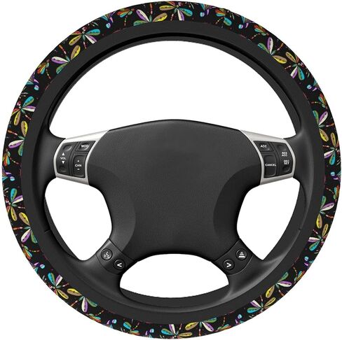 Comfortable Car Steering Wheel Cover Universal Fit 15 inches with Dragonfly Design in Saudi Arabia