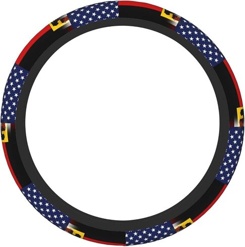 American German Flag Steering Wheel Covers,Anti Slip Sweat Absorption Elasticity Car Accessories Steering Wheel Protector Universal 15 Inch for SUV Sedan Vans Trucks in Kuwait