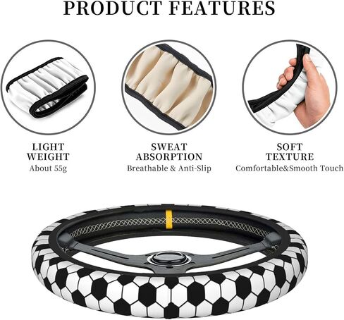American German Flag Steering Wheel Covers,Anti Slip Sweat Absorption Elasticity Car Accessories Steering Wheel Protector Universal 15 Inch for SUV Sedan Vans Trucks in Kuwait