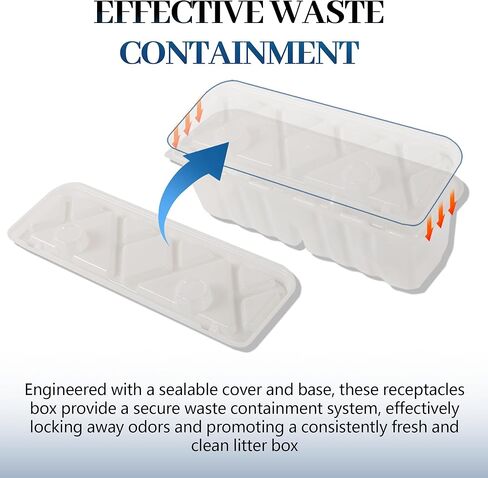 منتجات VIKOS (20 عبوة من أوعية نفايات صندوق الفضلات المتوافقة مع الإصدار الأول/الثاني من Littermaid، حاوية تخزين صندوق فضلات القطط الأوتوماتيكية، أوعية نفايات القمامة لصندوق فضلات الفضلات) in Kuwait