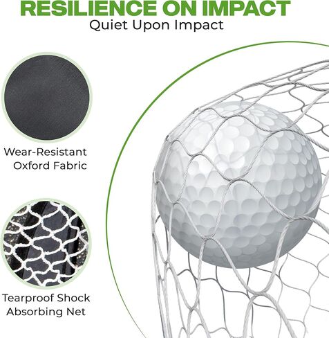 Edenco Golf Net Set, 10ft x 7ft Golf Practice Net Set - Golf Practice Net and Mat with Driving Net, Chipping Net, 5 Real Golf Balls, Practice Mat, Practice Tee - All in One Real Backyard Golf Practice in Saudi Arabia