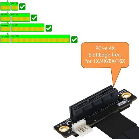 كابل تمديد HLT M.2 NGFF Key M إلى PCIe 3.0 4X (فتحة PCI-E بزاوية يمنى 90 درجة) in Kuwait