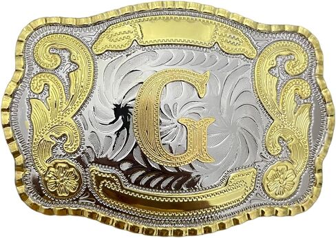 Initial Letter G Western Rodeo Large Huge Gold Tone Belt Buckle in Saudi Arabia