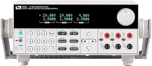 ITECH مصدر طاقة ثلاثي الإخراج 30V / 3A / 90W، 30V / 3A / 90W، 5V / 3A / 15W مزود طاقة DC قابل للبرمجة 3 مخرجات مستقلة ومعزولة IT6302 in Kuwait