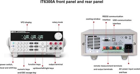 ITECH مصدر طاقة ثلاثي الإخراج 30V / 3A / 90W، 30V / 3A / 90W، 5V / 3A / 15W مزود طاقة DC قابل للبرمجة 3 مخرجات مستقلة ومعزولة IT6302 in Kuwait