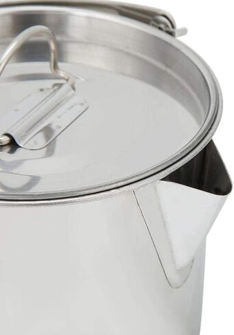 Yosoo 1.2L المحمولة الفولاذ المقاوم للصدأ التخييم في الهواء الطلق المشي لمسافات طويلة معلقة براد مياه غلاية إبريق قهوة أدوات المطبخ in Saudi Arabia