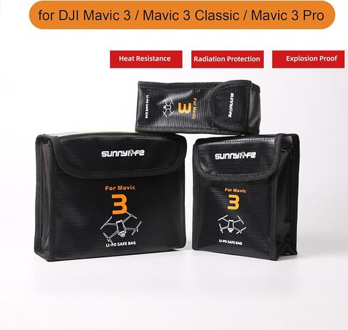 حقيبة بطارية Sinyutia Mavic 3 Pro Lipo، حقيبة تخزين ليبو مقاومة للحريق وبطاريات مقاومة للانفجار لـ DJI Mavic 3 / Mavic 3 Classic/Mavic 3 Pro ملحقات الطائرة بدون طيار (صغيرة (لبطارية واحدة)) in Saudi Arabia
