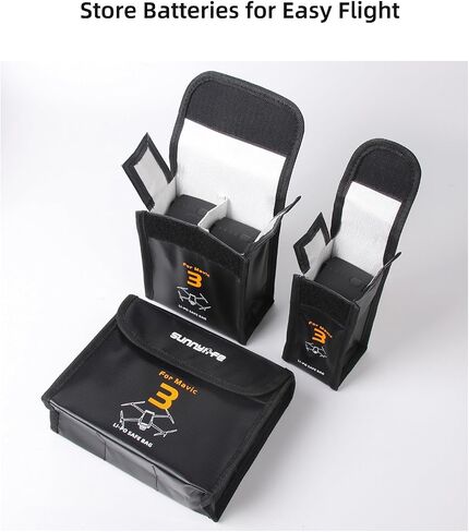 حقيبة بطارية Sinyutia Mavic 3 Pro Lipo، حقيبة تخزين ليبو مقاومة للحريق وبطاريات مقاومة للانفجار لـ DJI Mavic 3 / Mavic 3 Classic/Mavic 3 Pro ملحقات الطائرة بدون طيار (صغيرة (لبطارية واحدة)) in Saudi Arabia