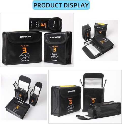 حقيبة بطارية Sinyutia Mavic 3 Pro Lipo، حقيبة تخزين ليبو مقاومة للحريق وبطاريات مقاومة للانفجار لـ DJI Mavic 3 / Mavic 3 Classic/Mavic 3 Pro ملحقات الطائرة بدون طيار (صغيرة (لبطارية واحدة)) in Saudi Arabia