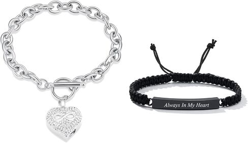 zeqingjw Urn Bracelet Cremation Bracelet for Ashes Memorial Ashes Bracelet Heart Ashes Bangle Bracelet in Saudi Arabia