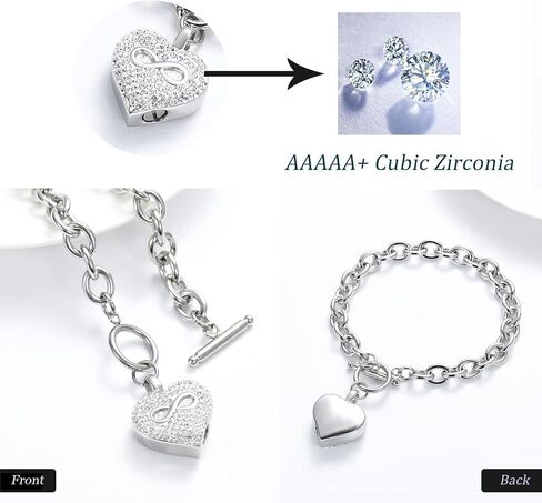 zeqingjw Urn Bracelet Cremation Bracelet for Ashes Memorial Ashes Bracelet Heart Ashes Bangle Bracelet in Saudi Arabia