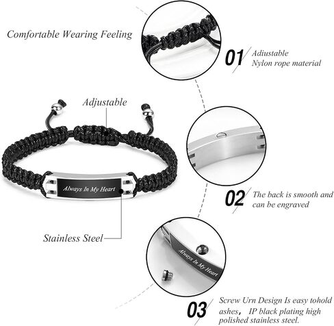 zeqingjw Urn Bracelet Cremation Bracelet for Ashes Memorial Ashes Bracelet Heart Ashes Bangle Bracelet in Saudi Arabia