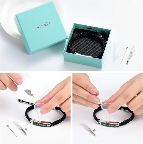 zeqingjw Urn Bracelet Cremation Bracelet for Ashes Memorial Ashes Bracelet Heart Ashes Bangle Bracelet in Saudi Arabia