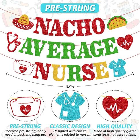 Nacho Average Nurse Banner Congrats Nurse Future Nurse Graduation Banner Nursing School Survivor Graduation Decoration 2024 Medical Nursing School Graduation Party Supplies in Saudi Arabia