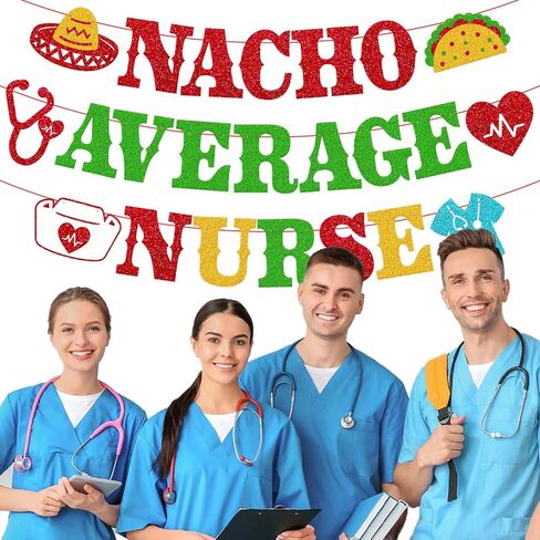 Nacho Average Nurse Banner Congrats Nurse Future Nurse Graduation Banner Nursing School Survivor Graduation Decoration 2024 Medical Nursing School Graduation Party Supplies in Saudi Arabia
