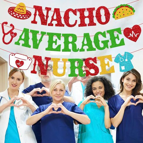 Nacho Average Nurse Banner Congrats Nurse Future Nurse Graduation Banner Nursing School Survivor Graduation Decoration 2024 Medical Nursing School Graduation Party Supplies in Saudi Arabia