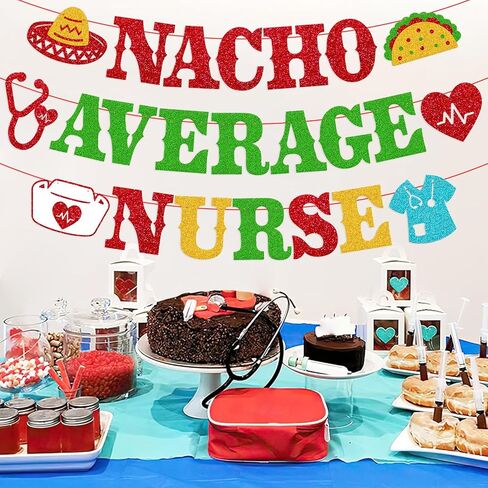Nacho Average Nurse Banner Congrats Nurse Future Nurse Graduation Banner Nursing School Survivor Graduation Decoration 2024 Medical Nursing School Graduation Party Supplies in Saudi Arabia