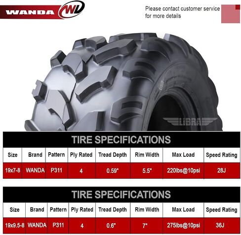 مجموعة واندا 4 إطارات رياضية ATV 19x7-8 19x7x8 أمامية و19X9.5-8 19X9.5X8 خلفية 4PR in Kuwait