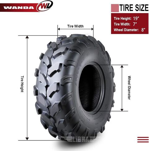 مجموعة واندا 4 إطارات رياضية ATV 19x7-8 19x7x8 أمامية و19X9.5-8 19X9.5X8 خلفية 4PR in Kuwait