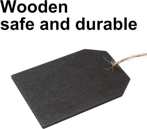 BokWin 32 Pcs Wooden Chalkboard Tags Mini Hanging Chalkboard Labels,DIY Chalkboard Tags Message Tags Gift Tags(Black) in Saudi Arabia